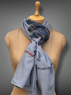 aksi pashmina kashmiri slate blue stole,  muffler full