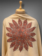 aksi pashmina kashmiri soft beige stole,  front close up