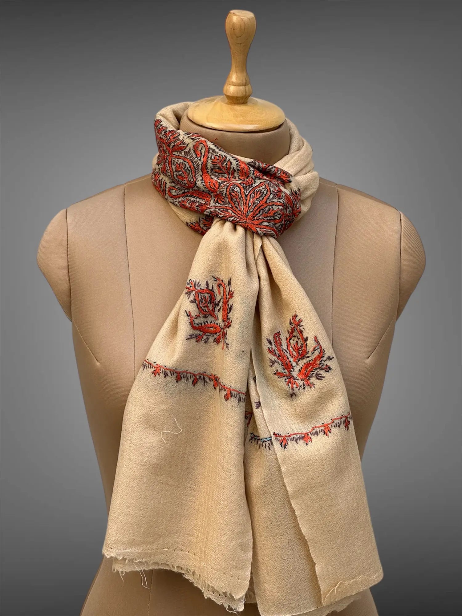 aksi pashmina kashmiri soft beige stole,  muffler