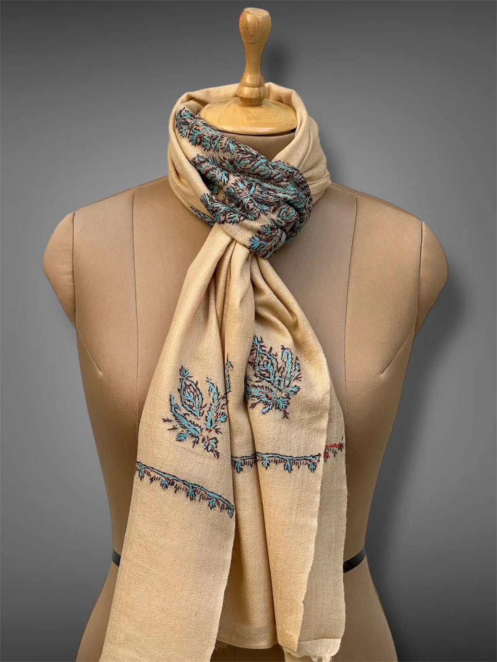 aksi pashmina kashmiri soft beige stole,  muffler 2