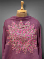 aksi pashmina kashmiri soft purple stole,  front close up 2