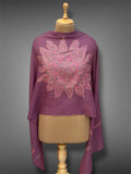 aksi pashmina kashmiri soft purple stole,  front full 2