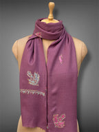 aksi pashmina kashmiri soft purple stole,  muffler close up