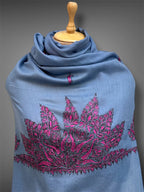 aksi pashmina kashmiri steel blue stole,  wrap 2