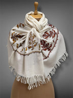 aksi pashmina kashmiri white stole,  wrap
