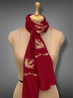 aksi pashmina kashmiri royal red stole,  muffler full