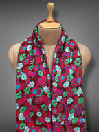 paper mache pashmina kashmiri emerald green stole,  muffler close up 2