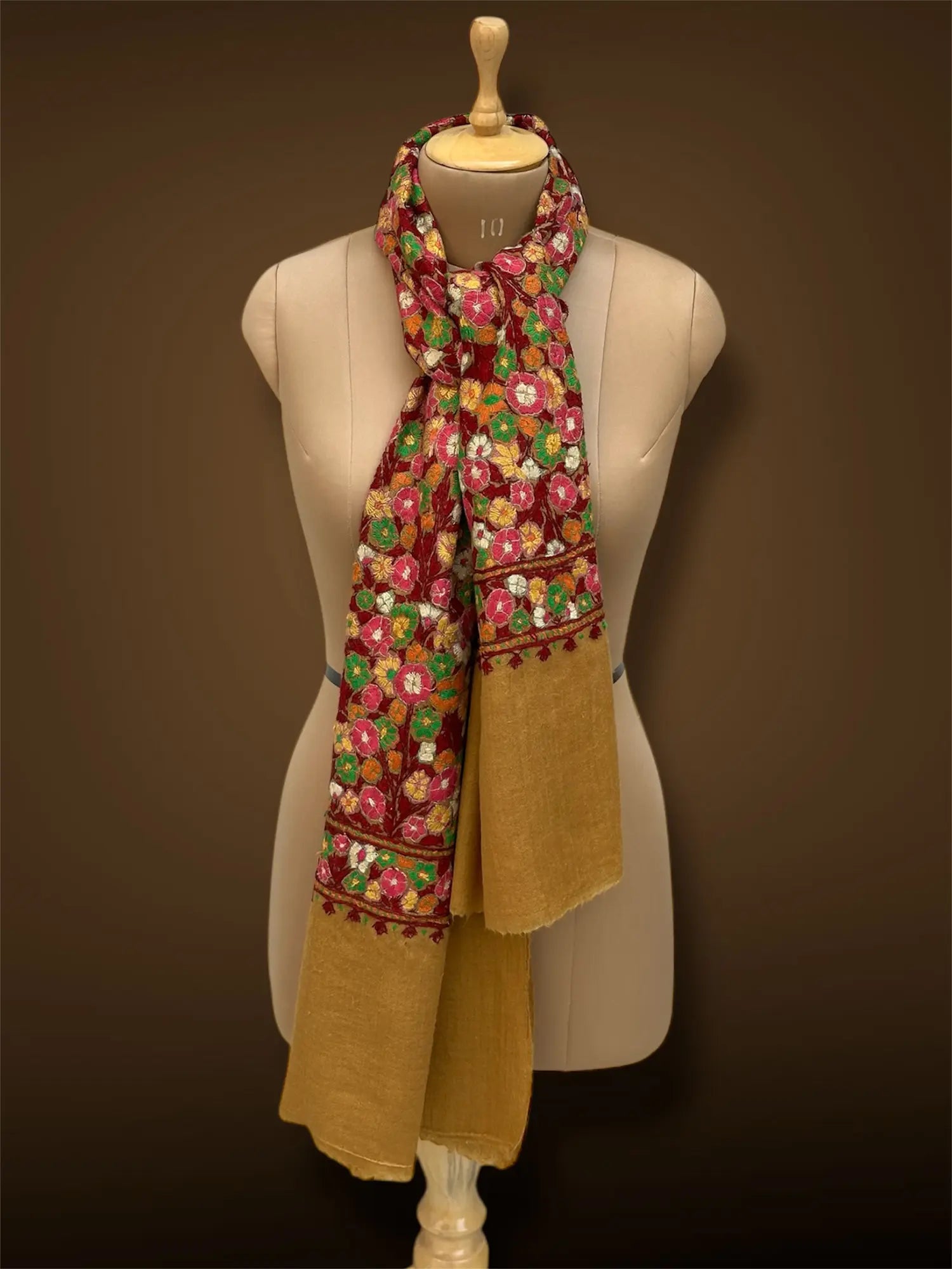 paper mache pashmina kashmiri mustard stole,  muffler full