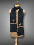 pashmina kashmiri hashidaar black stole,  muffler full 2
