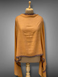 pashmina kashmiri hashidaar mustard gold stole,  front full 2