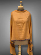pashmina kashmiri hashidaar mustard gold stole,  front full 2