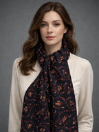 sozni pashmina kashmiri black stole,  muffler model