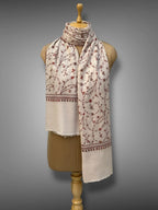sozni pashmina kashmiri off white stole,  muffler full 2