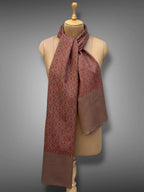 sozni pashmina kashmiri rich brown stole,  muffler full
