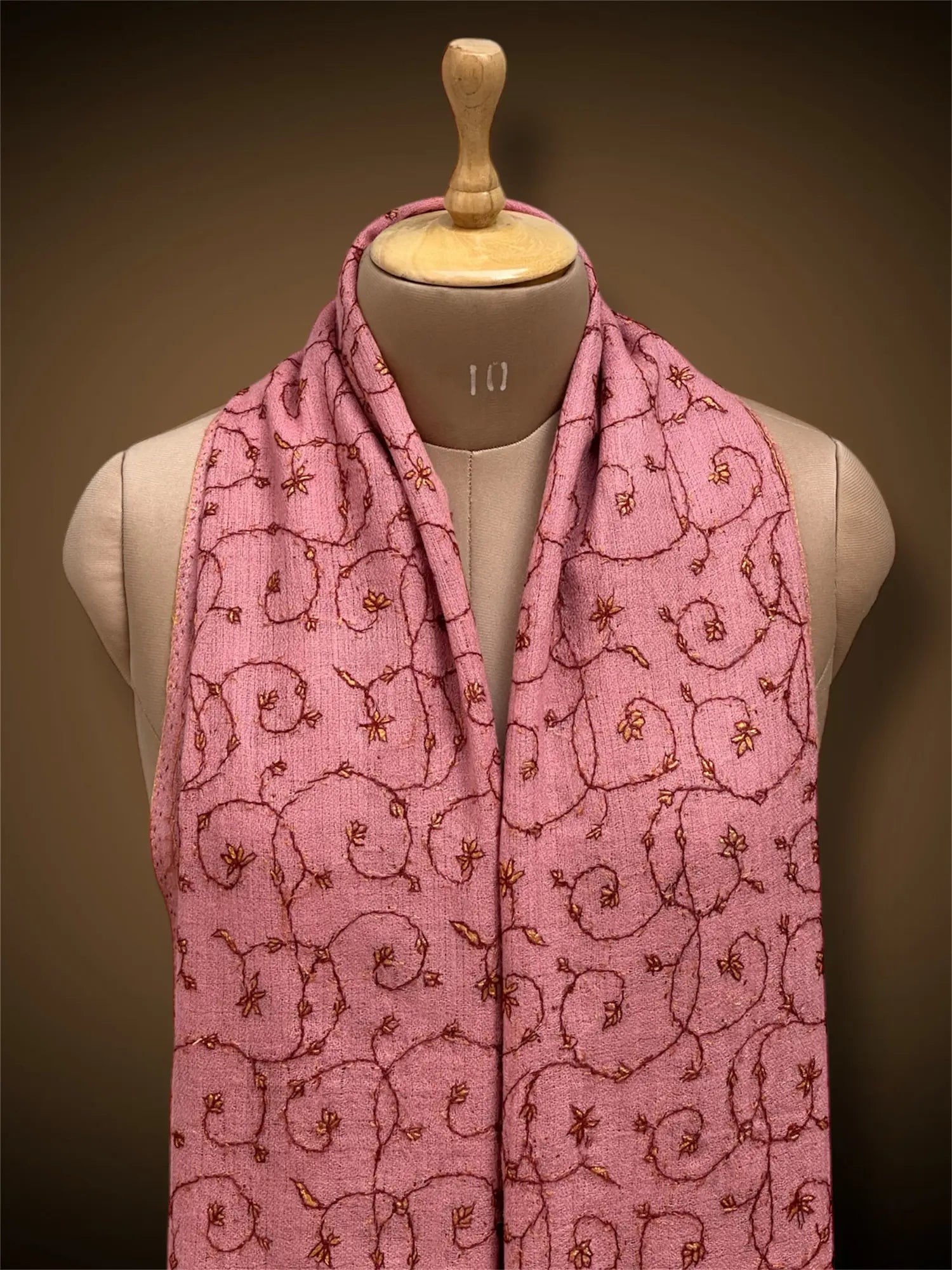 sozni pashmina kashmiri rose pink stole,  muffler full 2