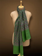 sozni pashmina kashmiri emerald green stole,  muffler full 2
