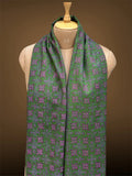 sozni pashmina kashmiri emerald green stole,  muffler close up