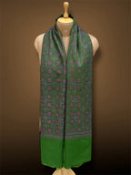 sozni pashmina kashmiri emerald green stole,  muffler full