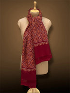 sozni pashmina kashmiri maroon stole,  knot muffler full